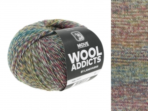 WoolAddicts by Lang Yarns Move - Pelote de 100 gr - Coloris 0017 Green/Anthracite/Petrol/Purple