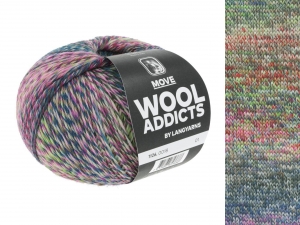 WoolAddicts by Lang Yarns Move - Pelote de 100 gr - Coloris 0018 Darkgreen/Neongreen/Pink/Petrol