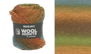 WoolAddicts by Lang Yarns Move /6-ply - Pelote de 100 gr - Coloris 0008 Orange/Olive/Brown/Blue