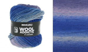 WoolAddicts by Lang Yarns Move 6-ply - Pelote de 100 gr - Coloris 0014 Royal Blue/Beige/Light Olive