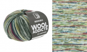 WoolAddicts by Lang Yarns Move 8-fach/8-ply - Pelote de 150 gr - Coloris 0009 Sauge/Turquoise/Fuchsia
