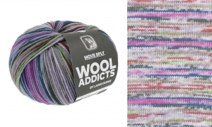 WoolAddicts by Lang Yarns Move 8-fach/8-ply - Pelote de 150 gr - Coloris 0010 Lilac/Pink/Green/Blue