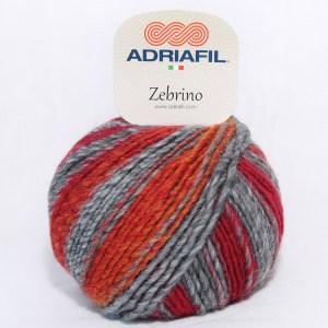 Adriafil Zebrino - Pelote de 50 gr - 68 Fantaisie multi-rouge