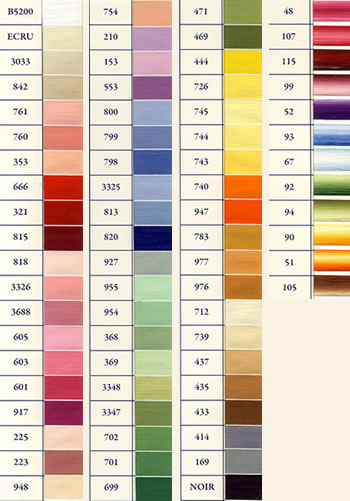 Carte de coloris DMC Spécial dentelles