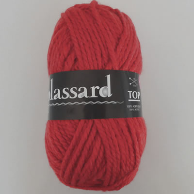 Très grosse laine idéale débutante Top 533 Rouge - Plassard ref TOP-533