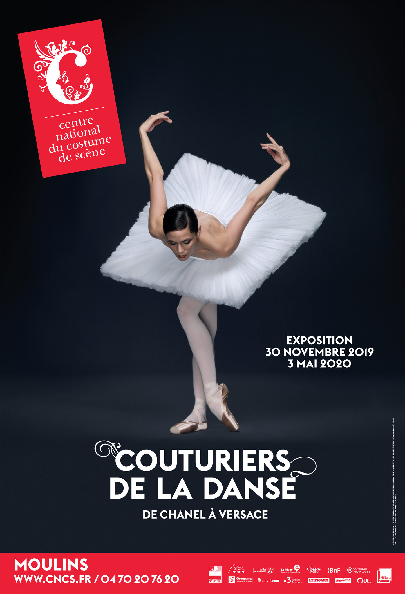 Exposition Couturiers de la danse, de Chanel à Versace du 30 novembre 2019 au 3 mai 2020 au Centre national du costume de scène à Moulins